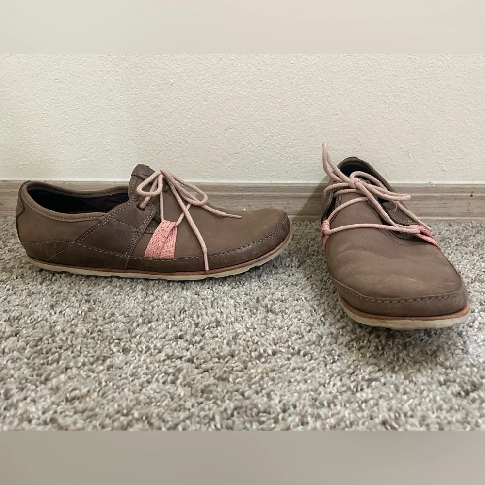 Chaco Women's Harper Casual Lace Shoes Soft Nubuck Caribou Leather Size 10 Brown